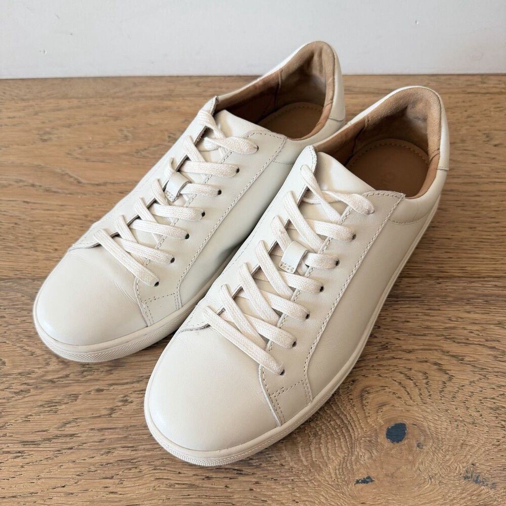 Quince Women 100% Leather Everyday Sneaker Shoes White 9.5